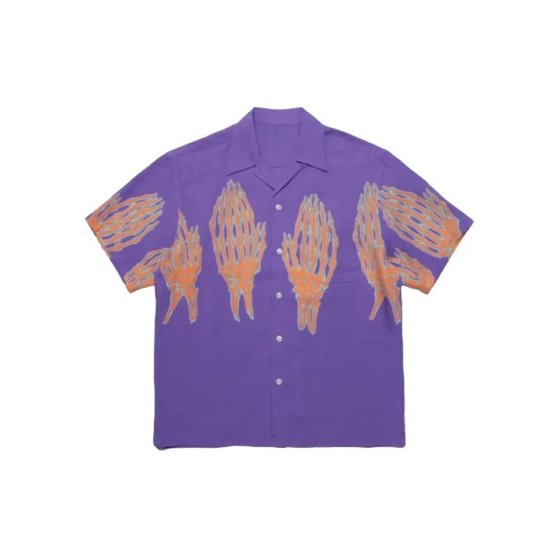 Ghost Claw Casual Print Hawaiian Short sleeved Shirt